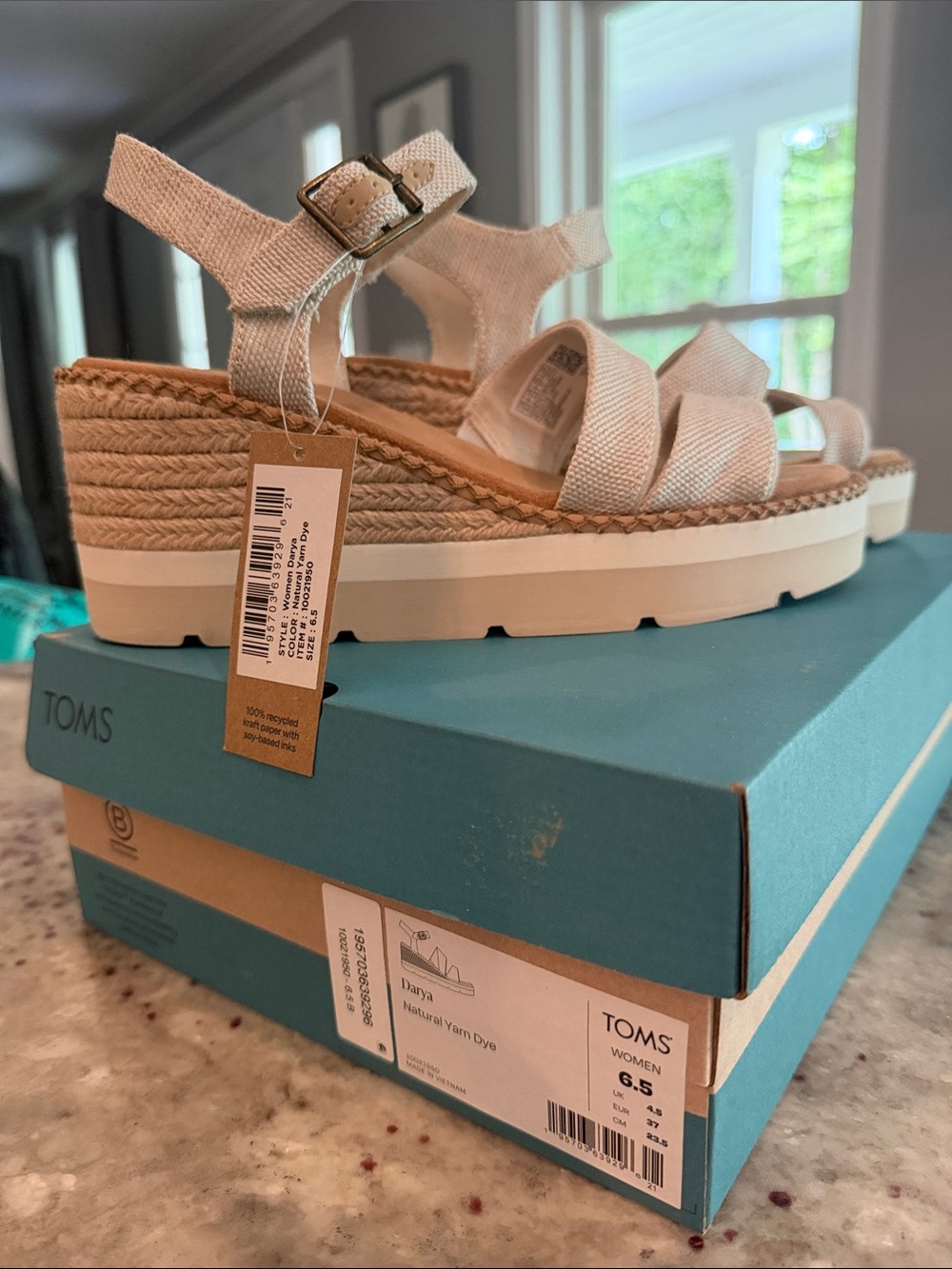 TOMS “Darya” Natural Yarn Dye Platform Sandals